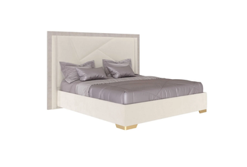 CLIZIA - Eucalyptus double bed with upholstered headboard by Guerra Vanni - view 3